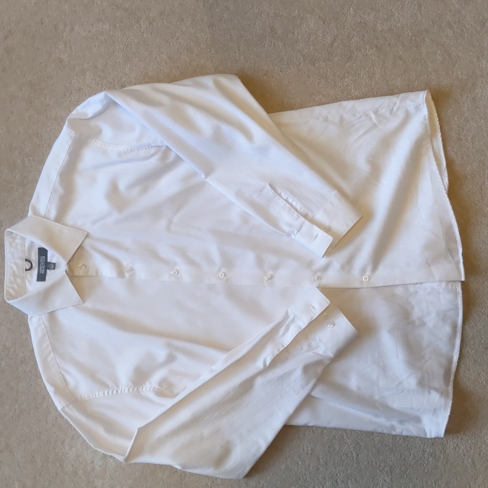 Mens White Dress Shirt, Kenneth Cole size 16.5, 34-35